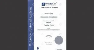 تصویر صدور گواهینامه از موسسه Oxford Cert انگلستان توسط شرکت نگرش اندیشمندان پیشرو