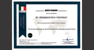 تصویر صدور گواهینامه از موسسه بین المللی ANCCP توسط شرکت نگرش اندیشمندان پیشرو